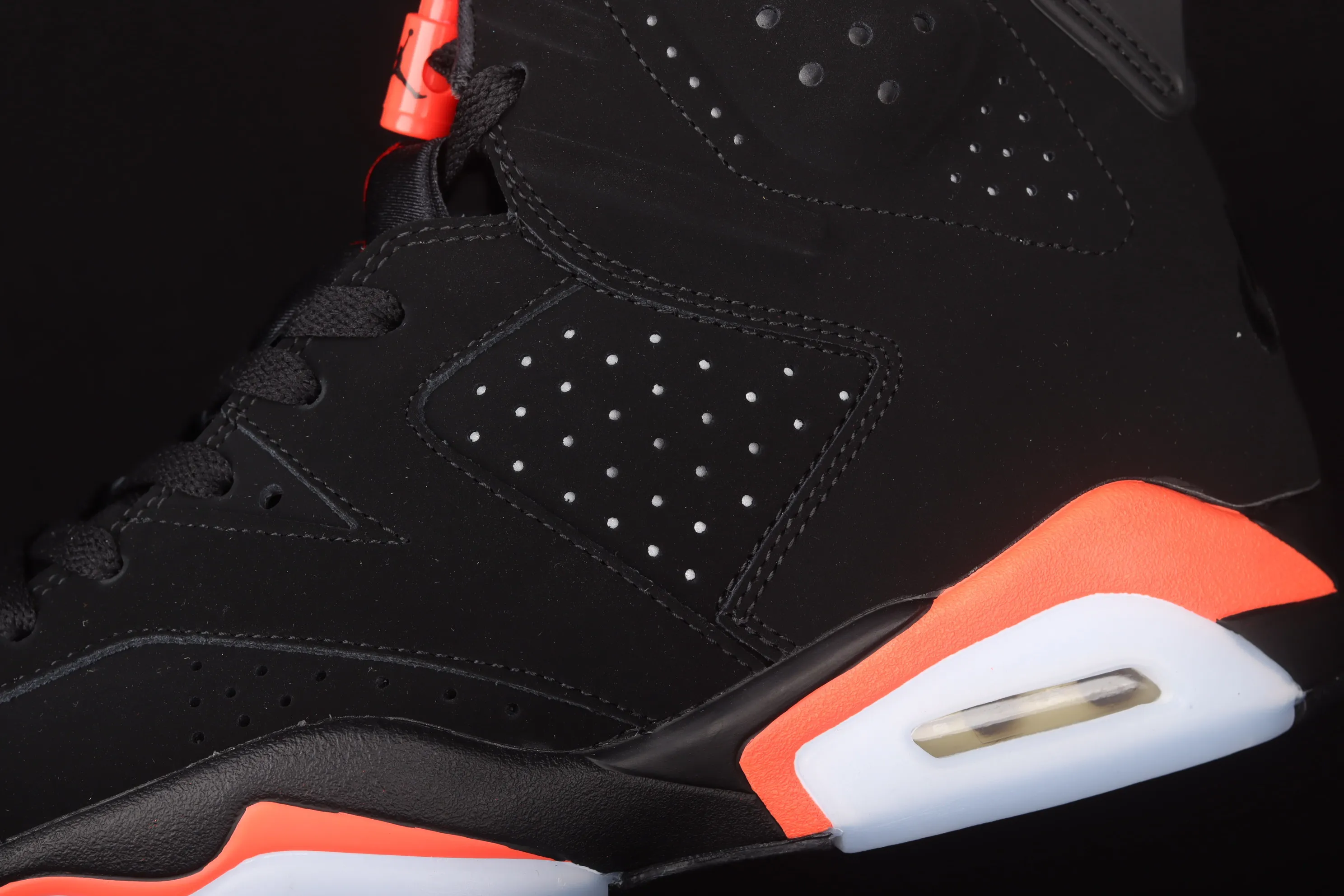 All categories Air Jordan Jordan series basketball shoes Air Jordan 6 G version Air Jordan 6 Infrared AJ6 black red Joe 6 black infrared 3M reflective basketball men's shoes 384664-060
